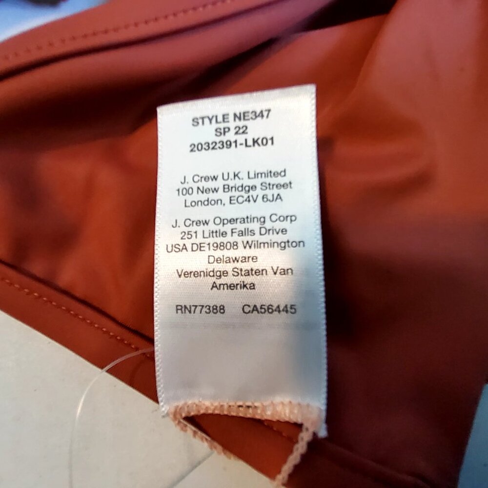 Madewell XS Rust Bikini Top With Adjustable Ties  Recycled Polyester & Elastane - Picture 7 of 9
